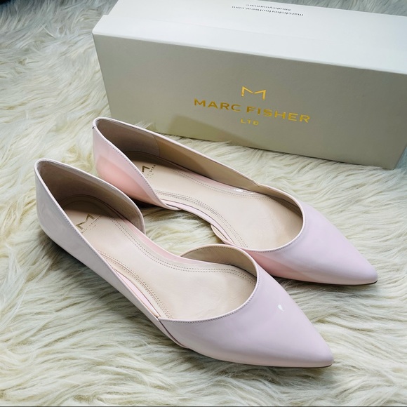 Marc Fisher Shoes - Marc Fisher D'ORSAY 'Sunny' nude patent flats